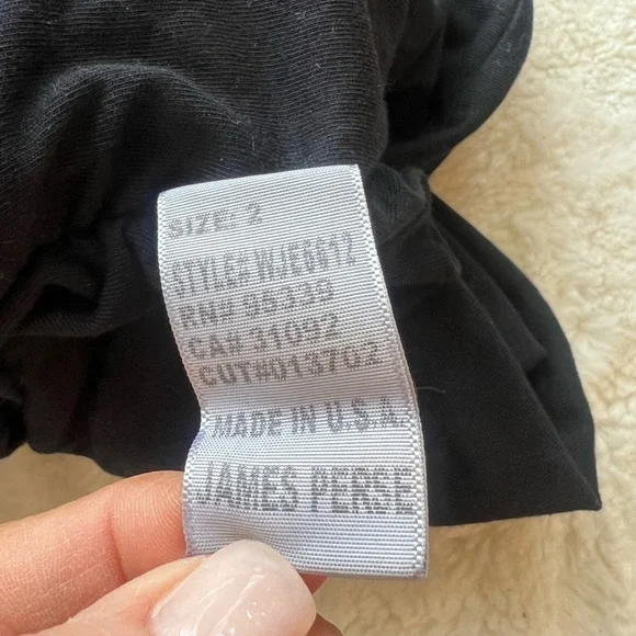 James Perse Stretchy Surplice Ruched Little Black Dress WJE6612 - Picture 5 of 9